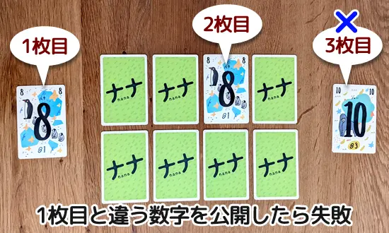 チャレンジ失敗｜ナナ カードゲーム