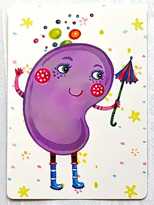 紫色で豆の形をしたキャラクター｜ナンジャモンジャシロのカード