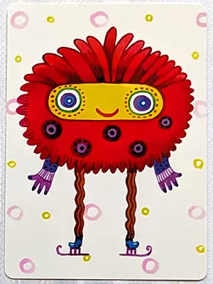 赤色で髪がボサボサのキャラクター｜ナンジャモンジャシロのカード